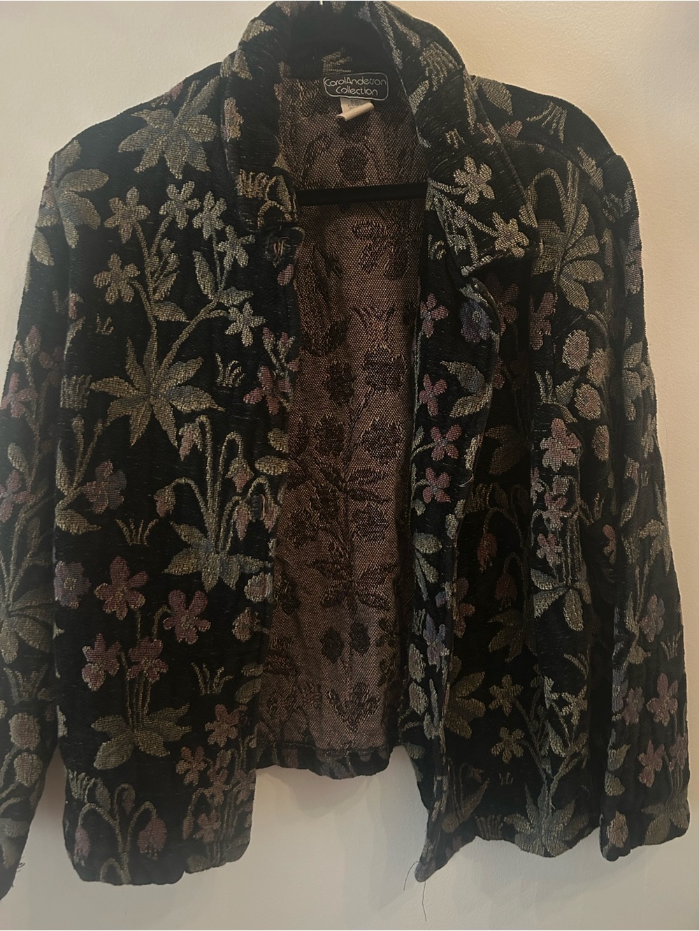 Vintage Lafayette Collection Women's Black Floral Jacquard Jacket